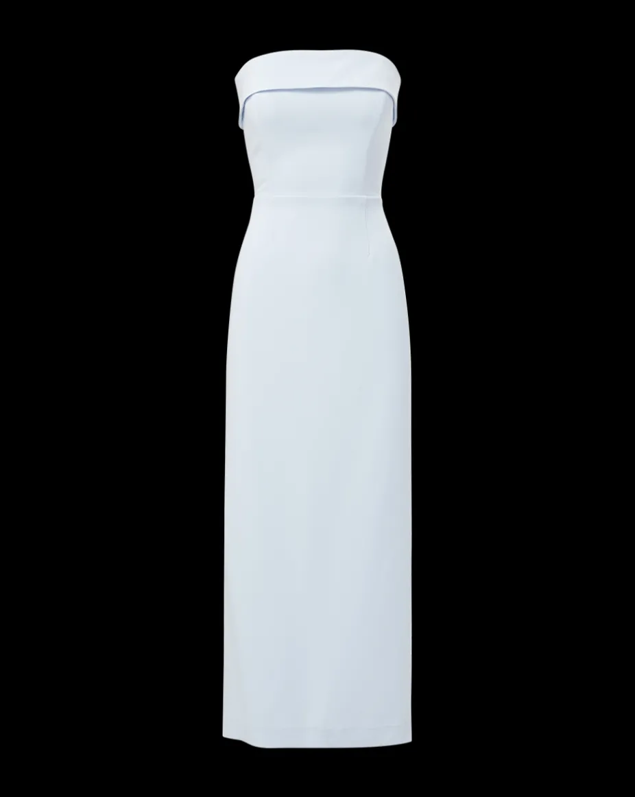 Absol Crepe Strapless Dress in Blue Mist