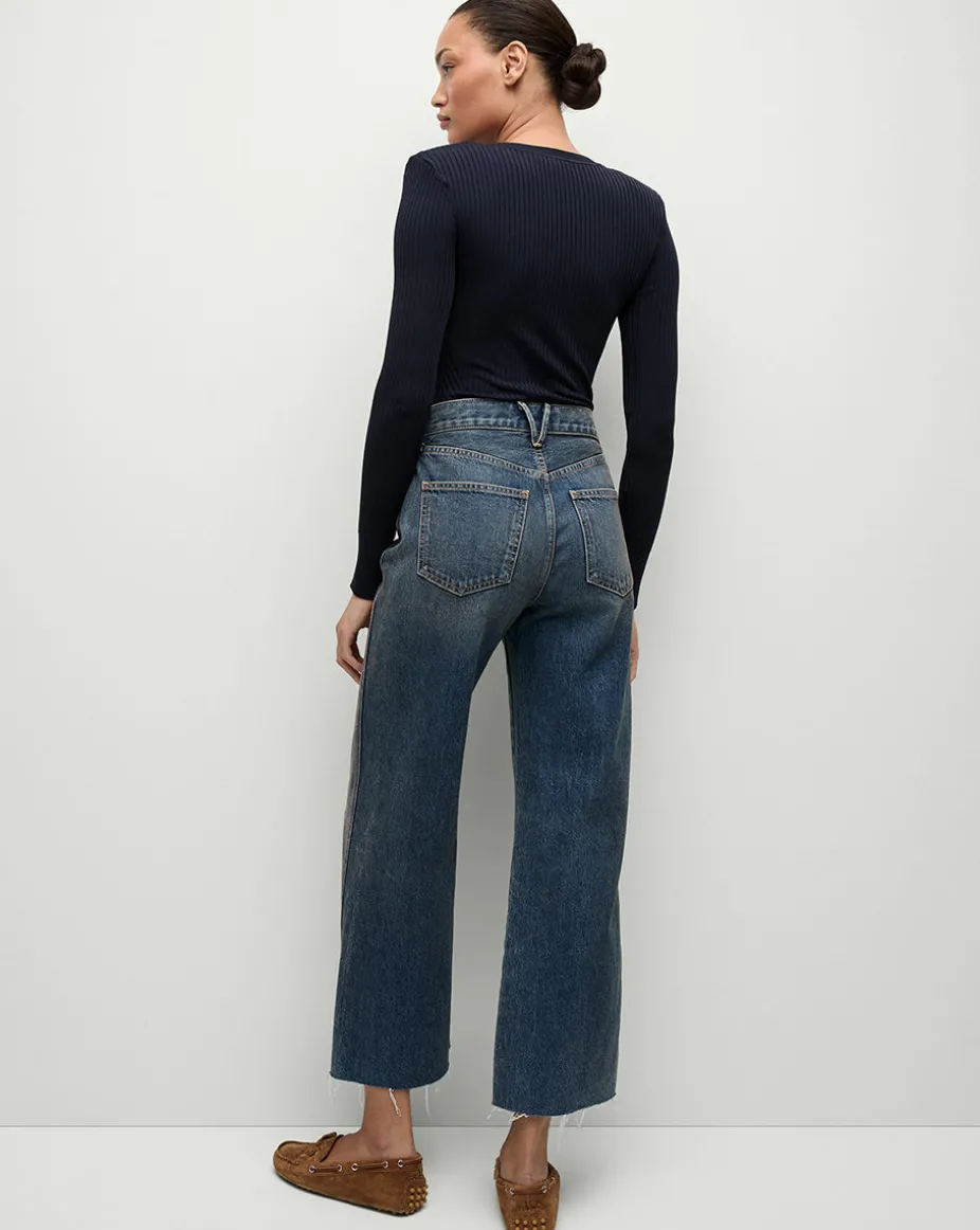Acara Ribbed Pullover in Navy