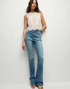 Adelyn Cotton Eyelet Tank in Off-White