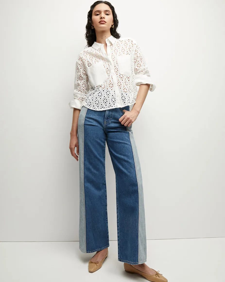 Aderes Cotton Eyelet Shirt in White