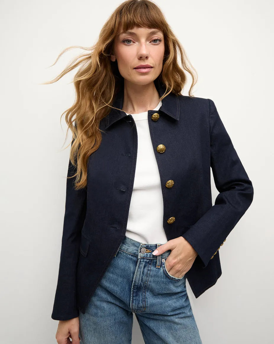Aire Denim Dickey Jacket in Dark Wash
