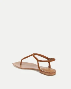 Amelia T-Strap Suede Sandal