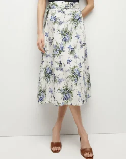 Arwen Cotton Skirt in Off-White Multi