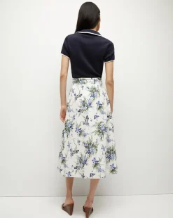 Arwen Cotton Skirt in Off-White Multi