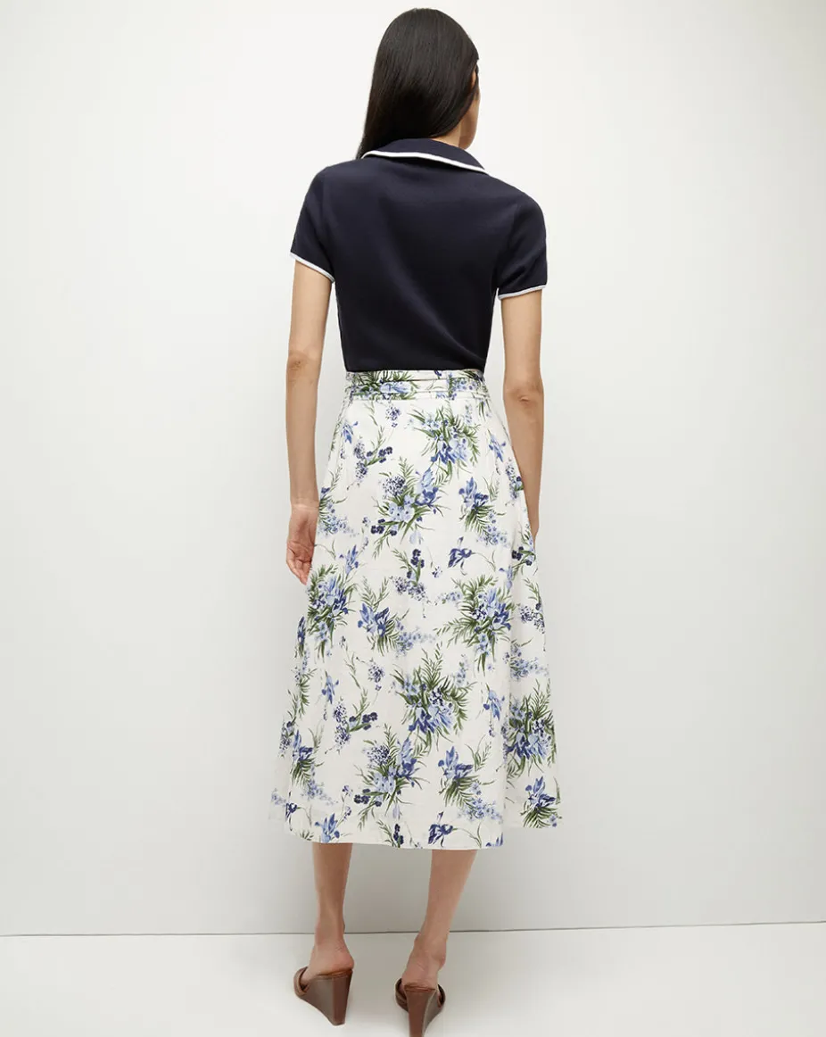 Arwen Cotton Skirt in Off-White Multi