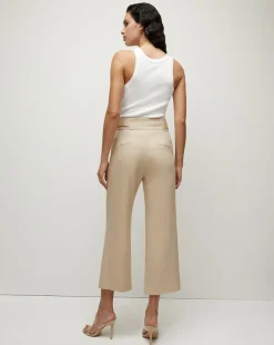 Aubrie Women's Linen Cropped Pant