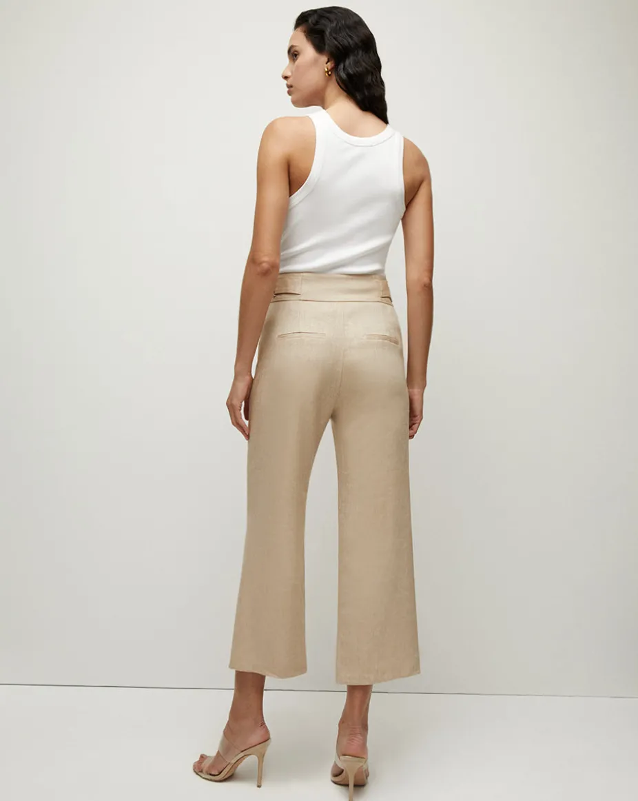 Aubrie Women's Linen Cropped Pant