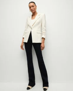 Battista Pinstriped Dickey Jacket in Dove Multi