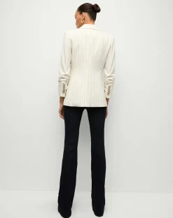 Battista Pinstriped Dickey Jacket in Dove Multi