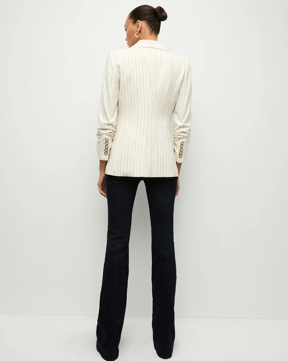 Battista Pinstriped Dickey Jacket in Dove Multi