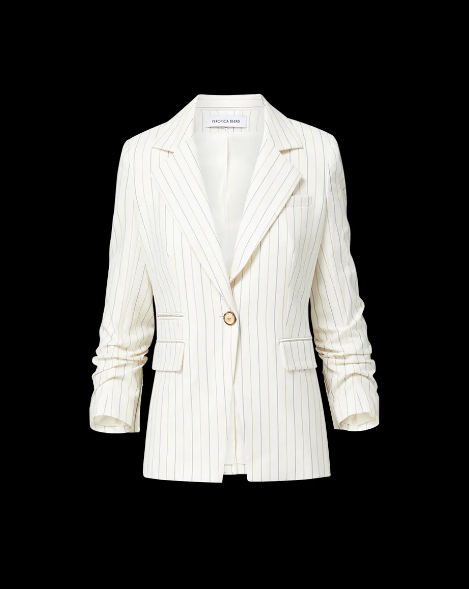 Battista Pinstriped Dickey Jacket in Dove Multi
