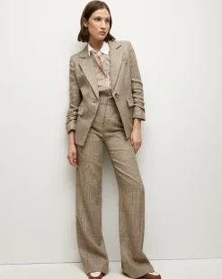 Battista Plaid Dickey Jacket in Ecru/Ochre
