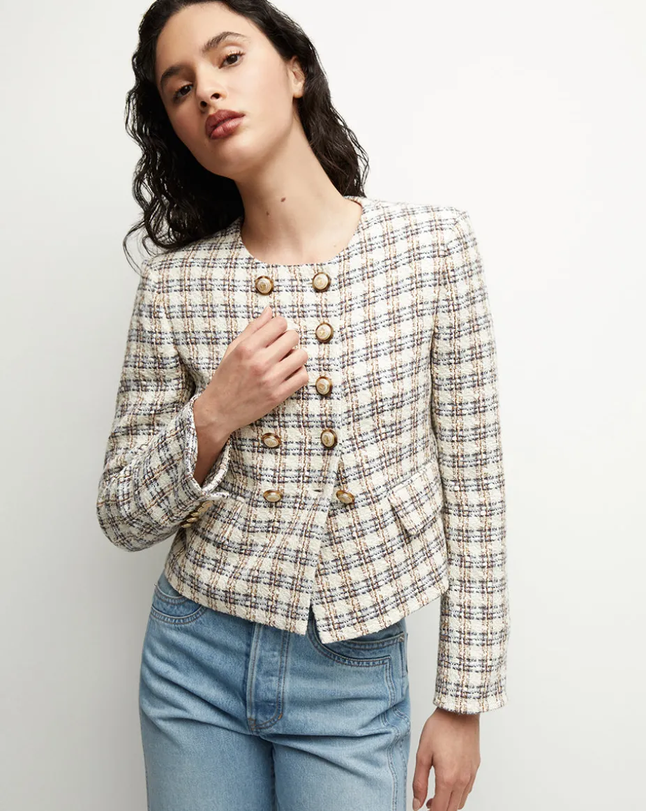 Bentley Tweed Jacket in Ivory/Camel