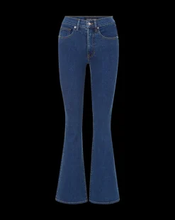 Beverly Loafer Length Skinny-Flare Jean in Bright Blue