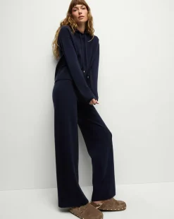 Billy Merino Cashmere Hoodie in Navy