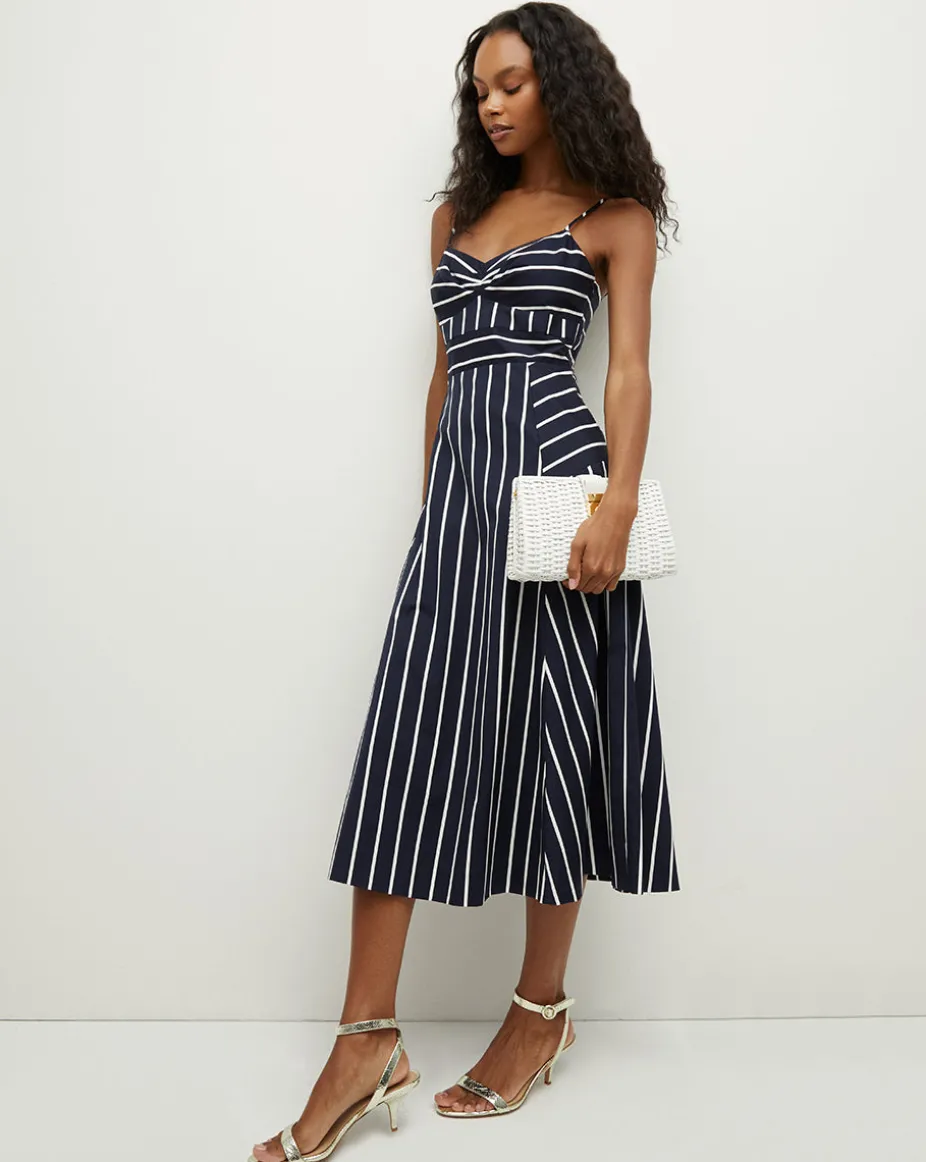 Blige Striped Dress in Navy/White