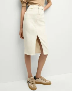 Breves Denim Skirt in Ecru