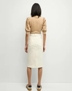 Breves Denim Skirt in Ecru