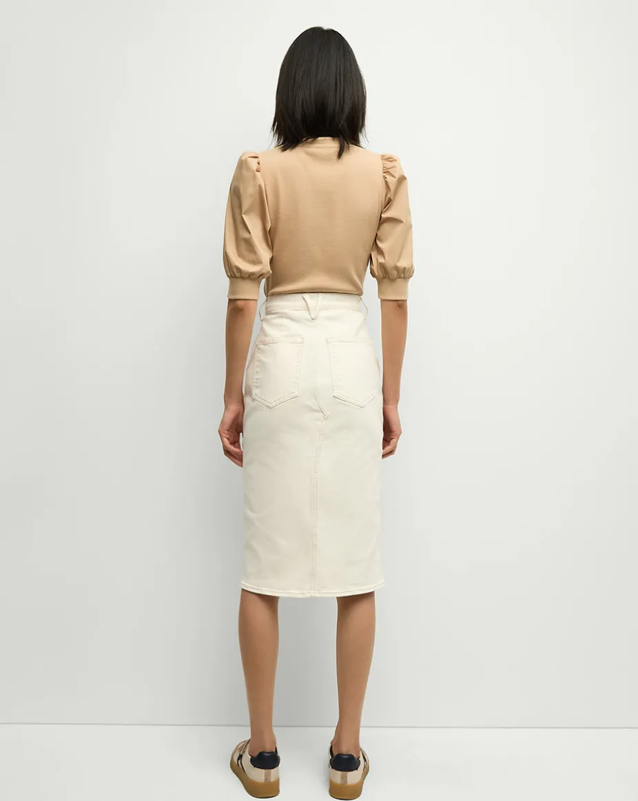 Breves Denim Skirt in Ecru