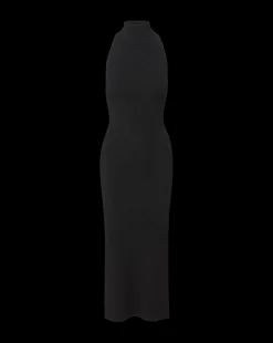 Briggita Knitted Halter Dress in Black