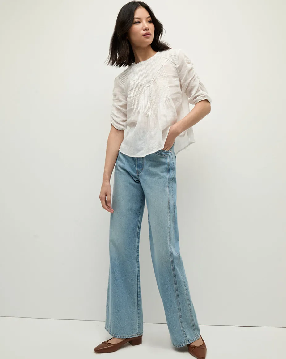 Bryce Pleated Top in Off-White