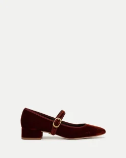 Cade Velvet Mary Jane Ballet Pump in Red