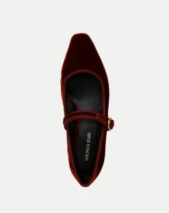 Cade Velvet Mary Jane Ballet Pump in Red