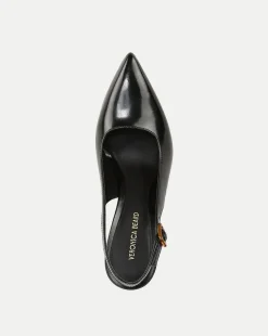 Callie Leather Slingback Pump in Black