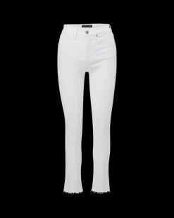 Carly Raw Hem Kick Flare Jean in White