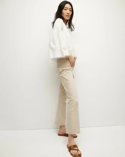 Carolina Khaki High-Rise Crop-Flare Jean