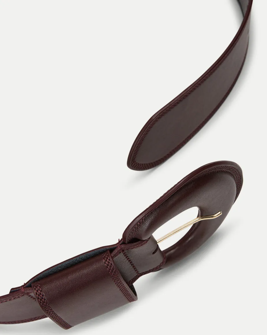 Carolina Leather Belt in Wine