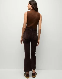 Carson Ankle Flare Velvet in Dark Chocolate
