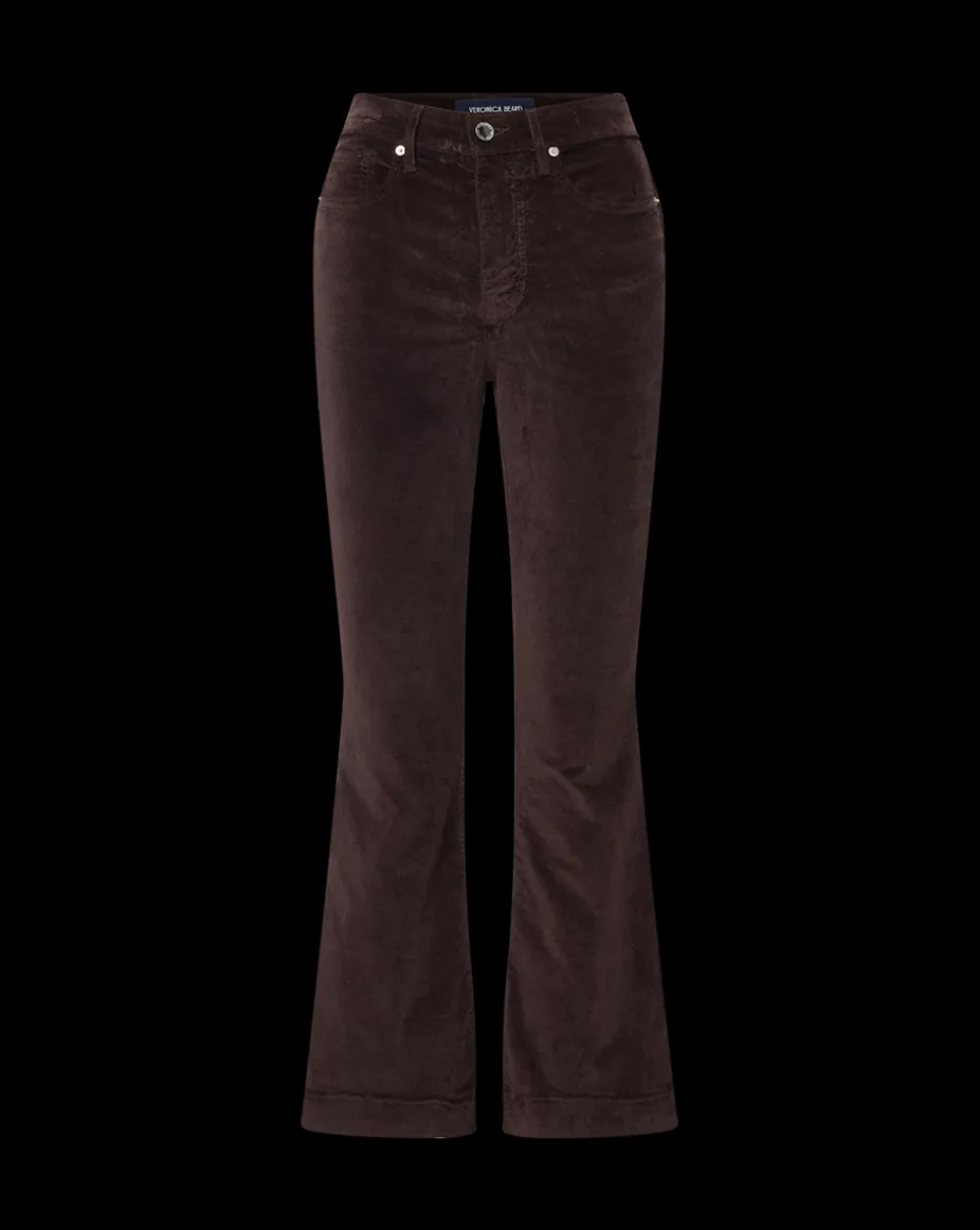 Carson Ankle Flare Velvet in Dark Chocolate