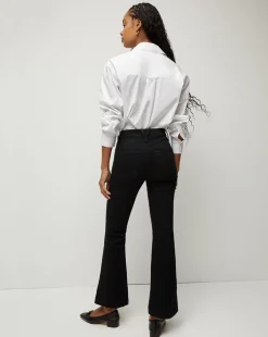 Carson Black Washed Kick-Flare Jeans