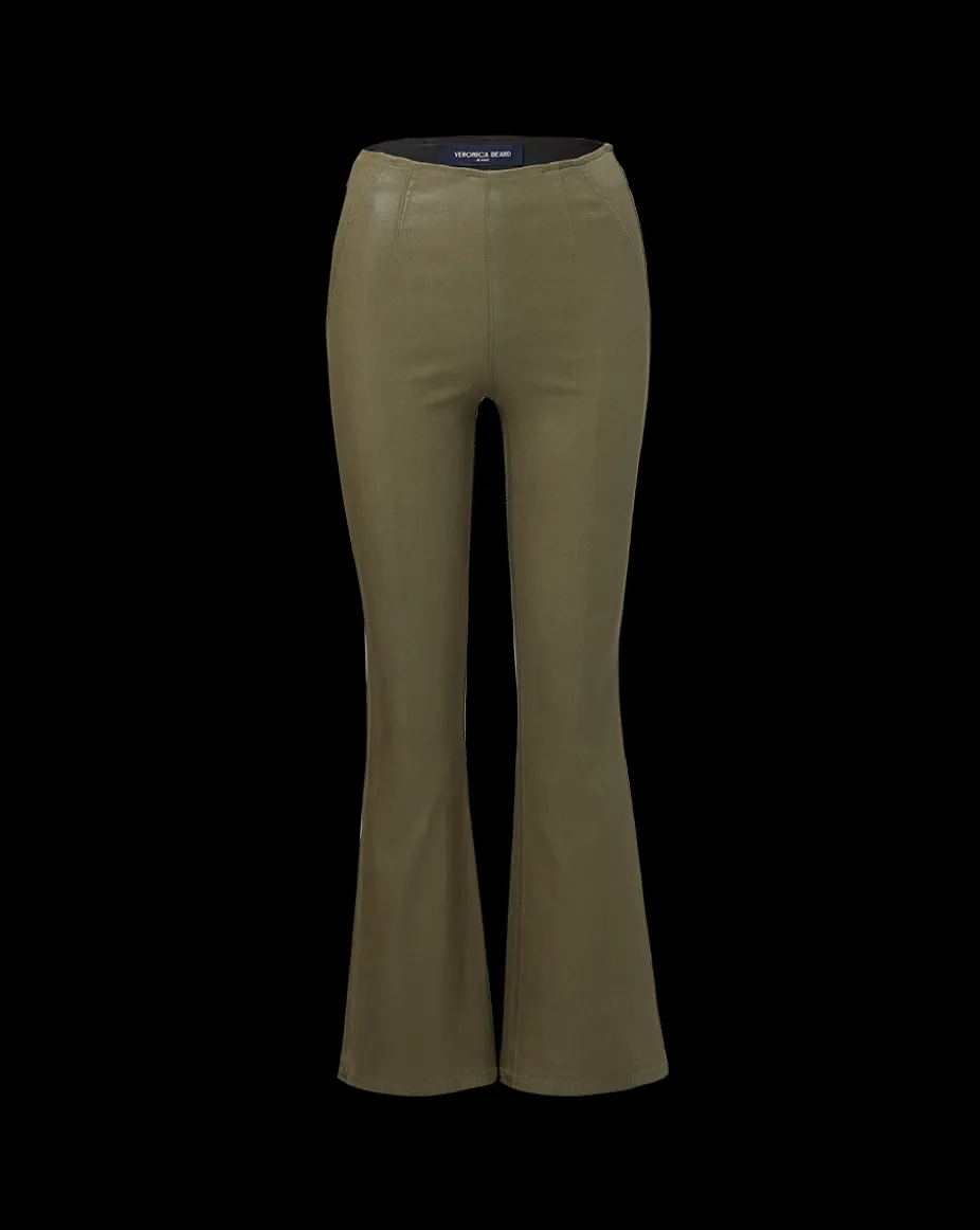 Carson Coated Off-Duty Kick-Flare Jean in Army High Gloss