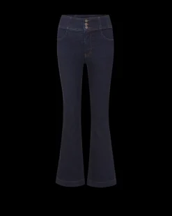 Carson Corset Waist Kick-Flare Jean in Indigo Rinse