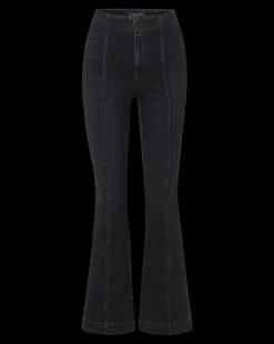 Carson Kick-Flare Jean in Washed Black Denim