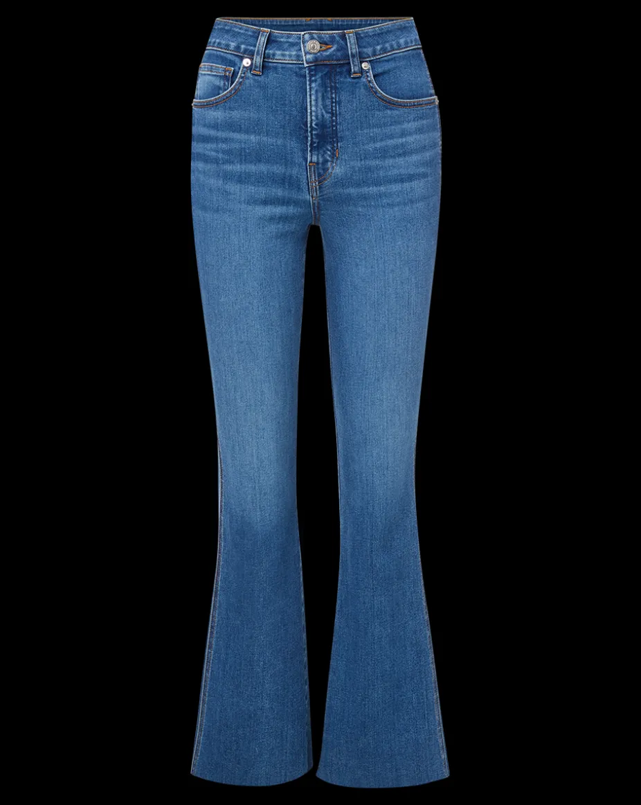 Carson Raw Hem Kick-Flare Jean in Serendipity
