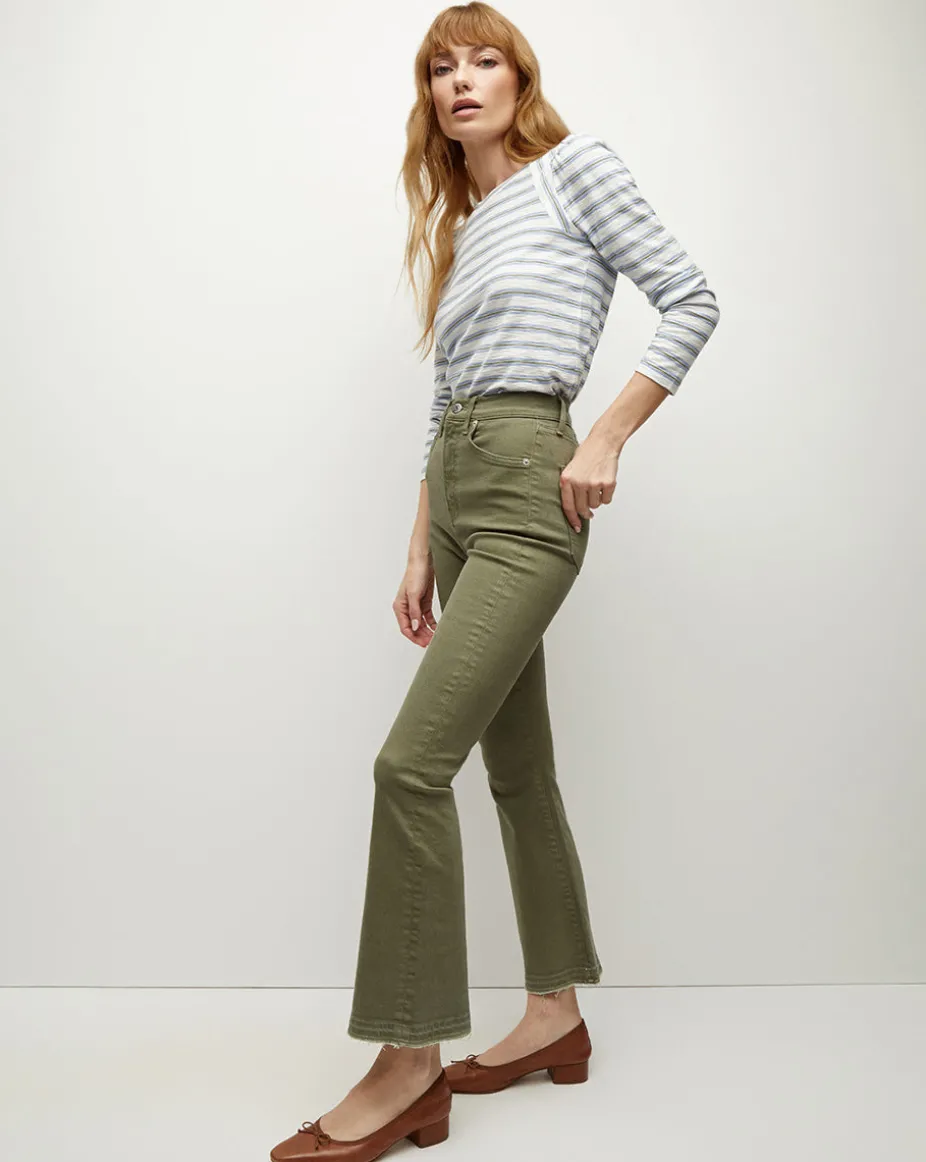 Carson Released Hem Kick-Flare Jean in Stone Army