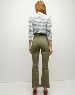 Carson Released Hem Kick-Flare Jean in Stone Army