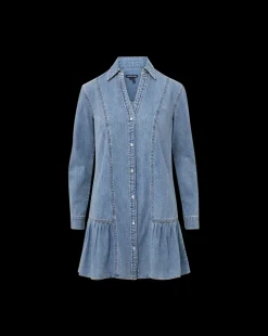 Catherine Denim Dress in Pebble Stone