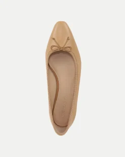 Catherine Leather Ballet Flat in Natural