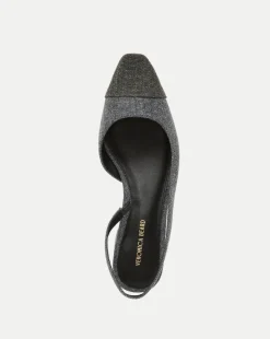Cecile Cap-Toe Denim Slingback