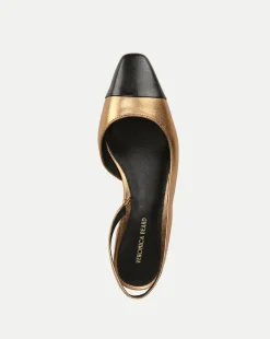 Cecile Cap-Toe Leather Slingback