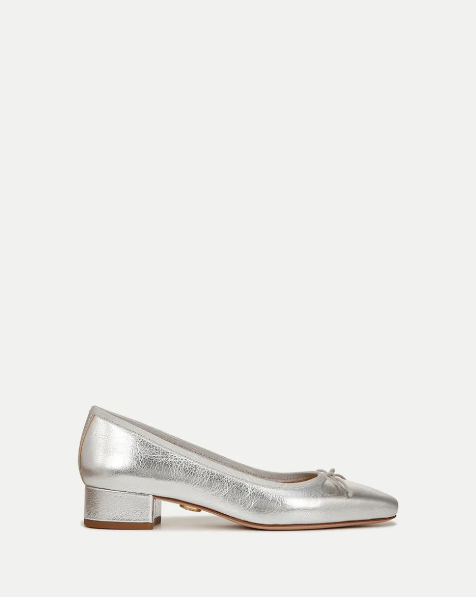 Cecile Metallic Leather Ballet Pumps