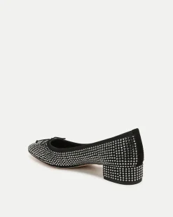 Cecile Rhinestone Ballet Pump in Black Rhinestone