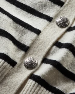 Cheshire Cashmere Cardigan in Off-White/Black