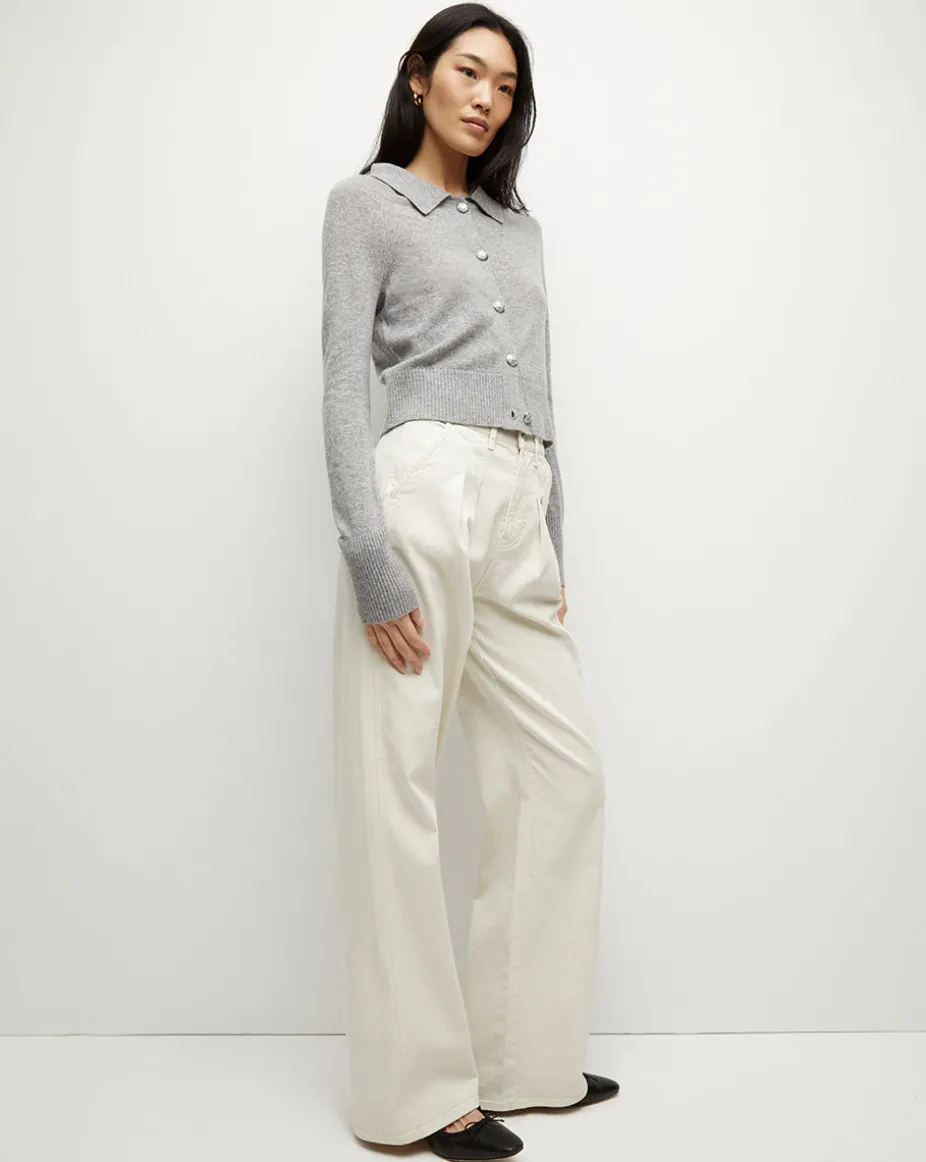 Cheshire Cashmere Cardigan in Heather Grey