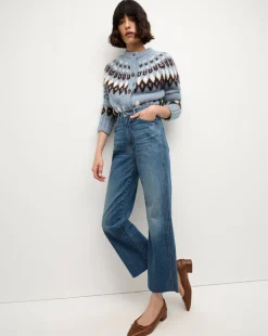 Christina Fairisle Cardigan in Smoke Blue Multi
