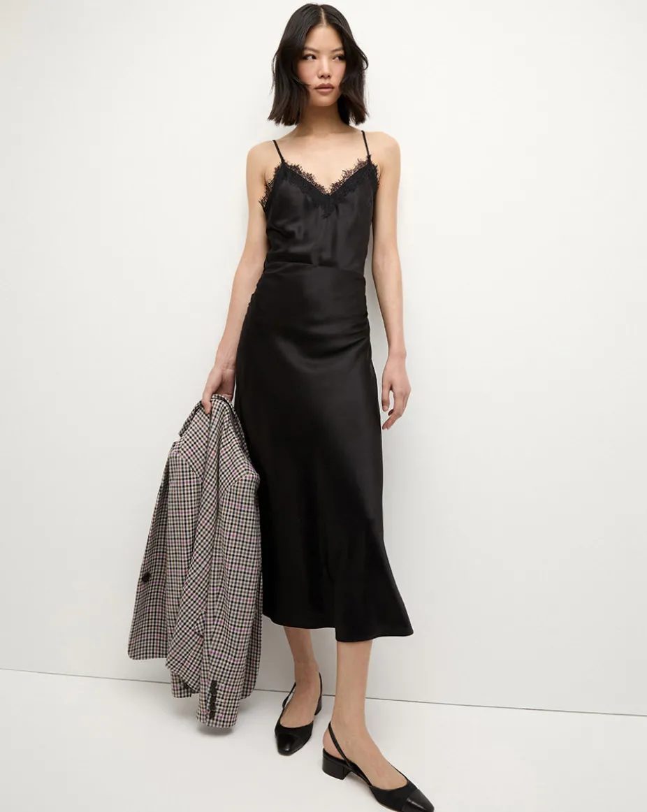 Ciarlo Lace-Trim Tank Silk Camisole in Black